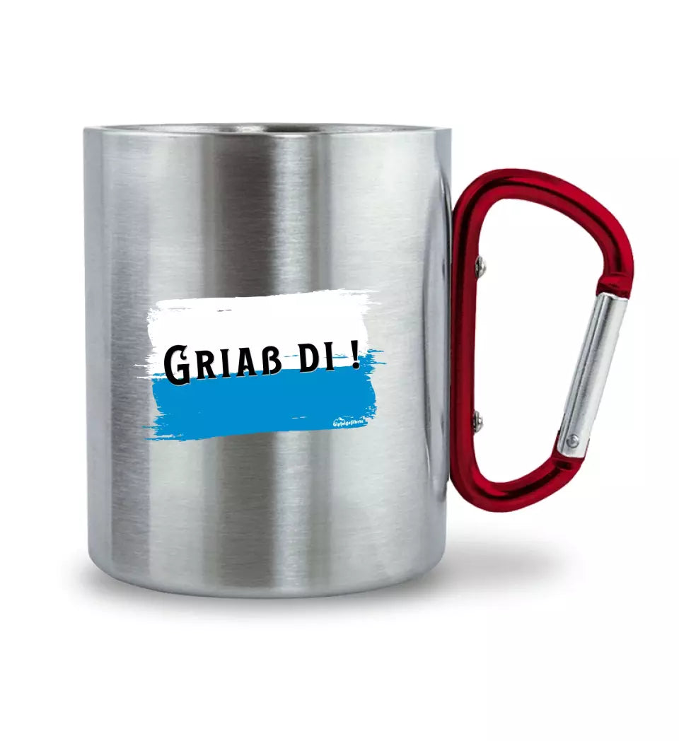 Edelstahl-Tasse Griaß di !