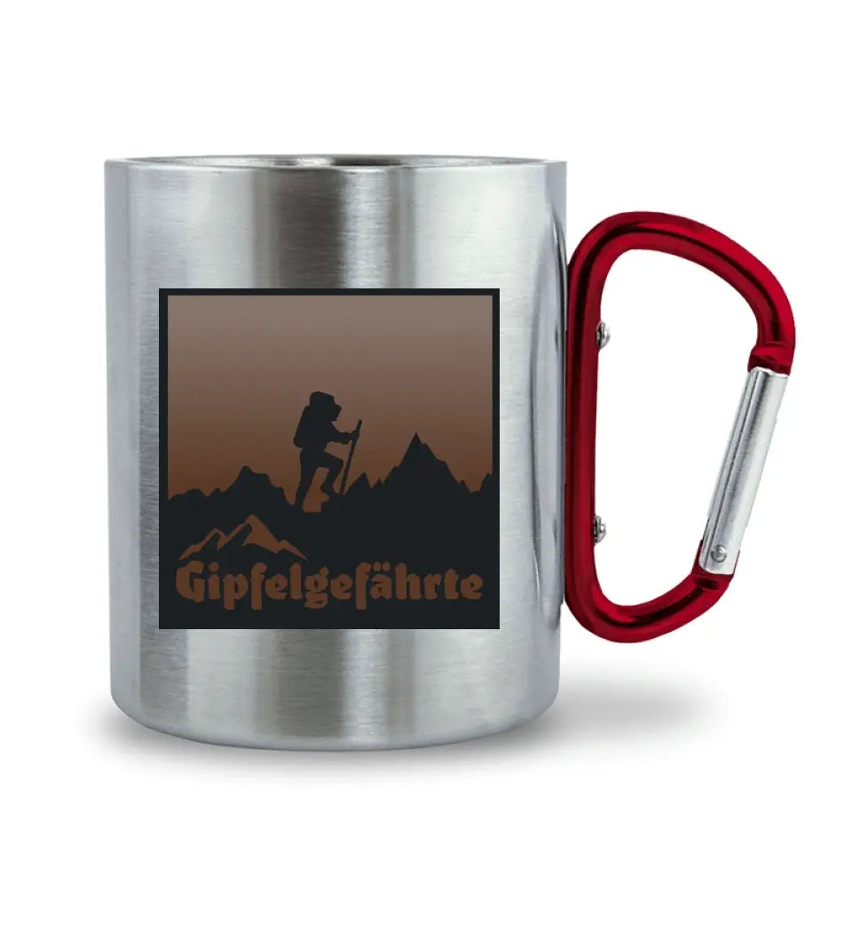 Edelstahltasse Gipfelgefährte Braun