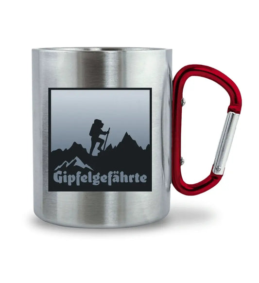 Edelstahltasse Gipfelgefährte Grau